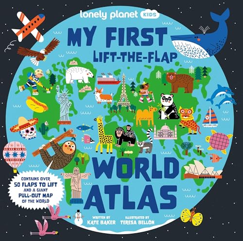 [9781838699925] My First Lift-the-Flap World Atlas: Interactive Kids' Atlas with 40 Flaps, Fun Facts, Search-and-Find Games & Giant Pull-Out Map (Lonely Planet Kids)